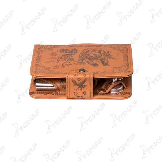 Набор-сумка Helios (фляжка 210 мл +стакан раскл.+воронка+нож,вилка, ложка) GT-PB01