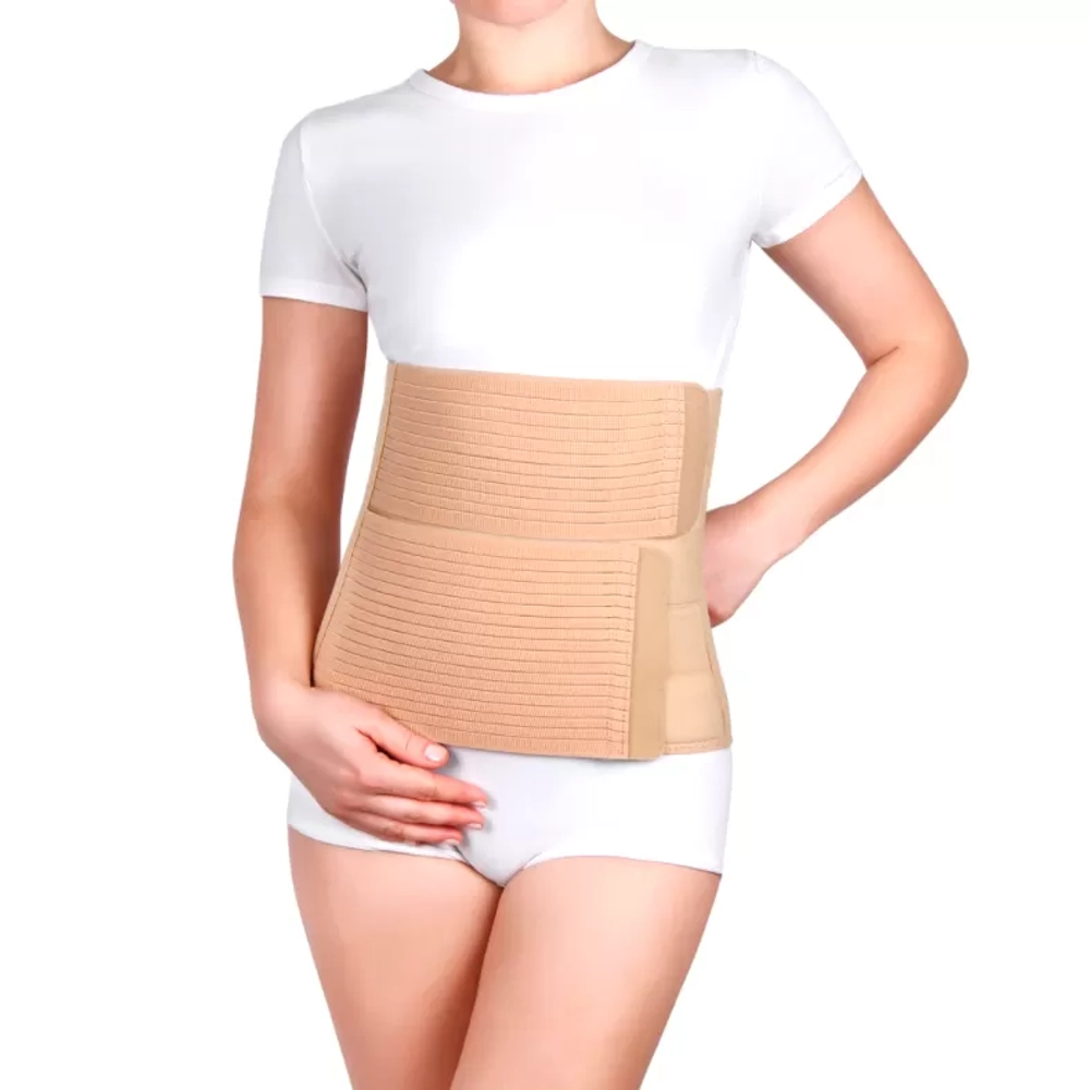 Бандаж послеоперационный на брюшную стенку 2-панельный Ecoten размер S бежевый