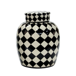 Ваза с крышкой чёрно-белая 32 см