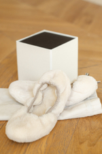 Тапочки цвета айвори для взрослых