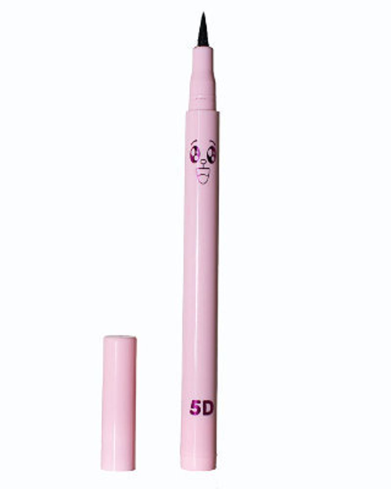 Подводка для глаз Улыбка 5D Perfect soft black eyeliner pen водостойкая (розовый) цвет черный