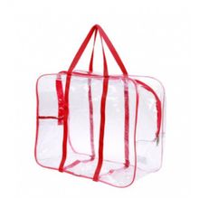 Сумка в РОДДОМ Акцент без наполнения, прозрачная с карманом, красная