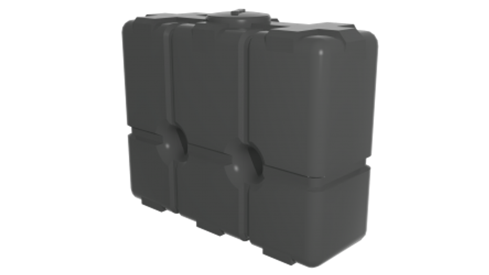 Ёмкость SК 2000 литров чёрная
 Ирпласт прямоугольная 2000 л.(2020x720x1650см;черный) - арт.560886