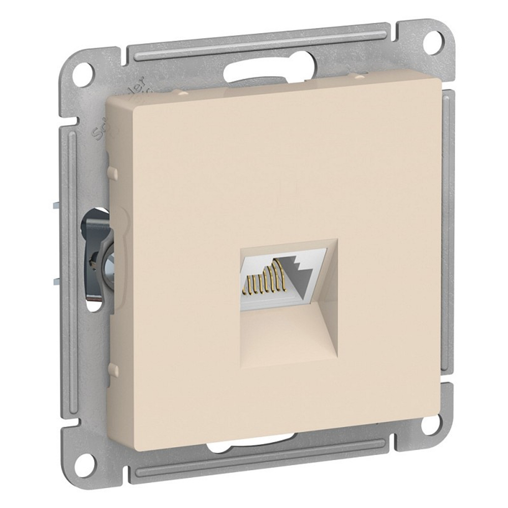 Розетка компьютерная RJ-45 однопостовая экранированная бежевая Atlas Desing ANT000286