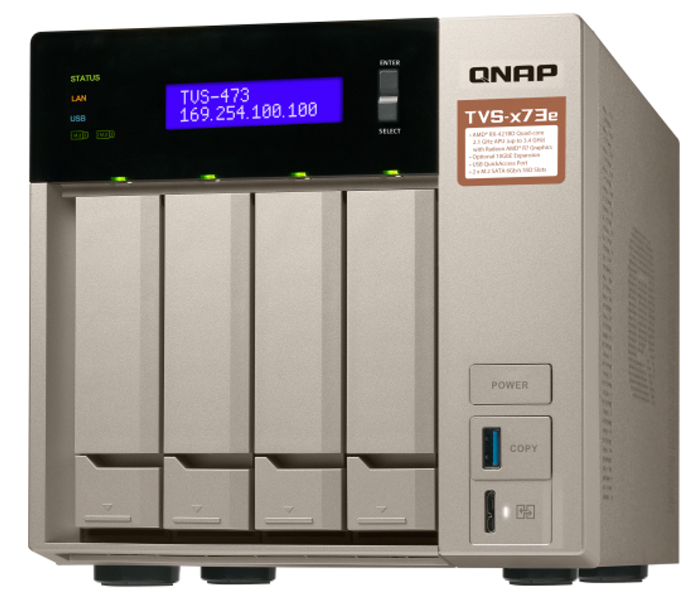Сетевой RAID-накопитель  QNAP TVS-473e-8G