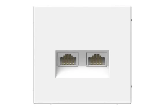 Розетка RJ45 Systeme Electric ARTGALLERY двойная белая 39397