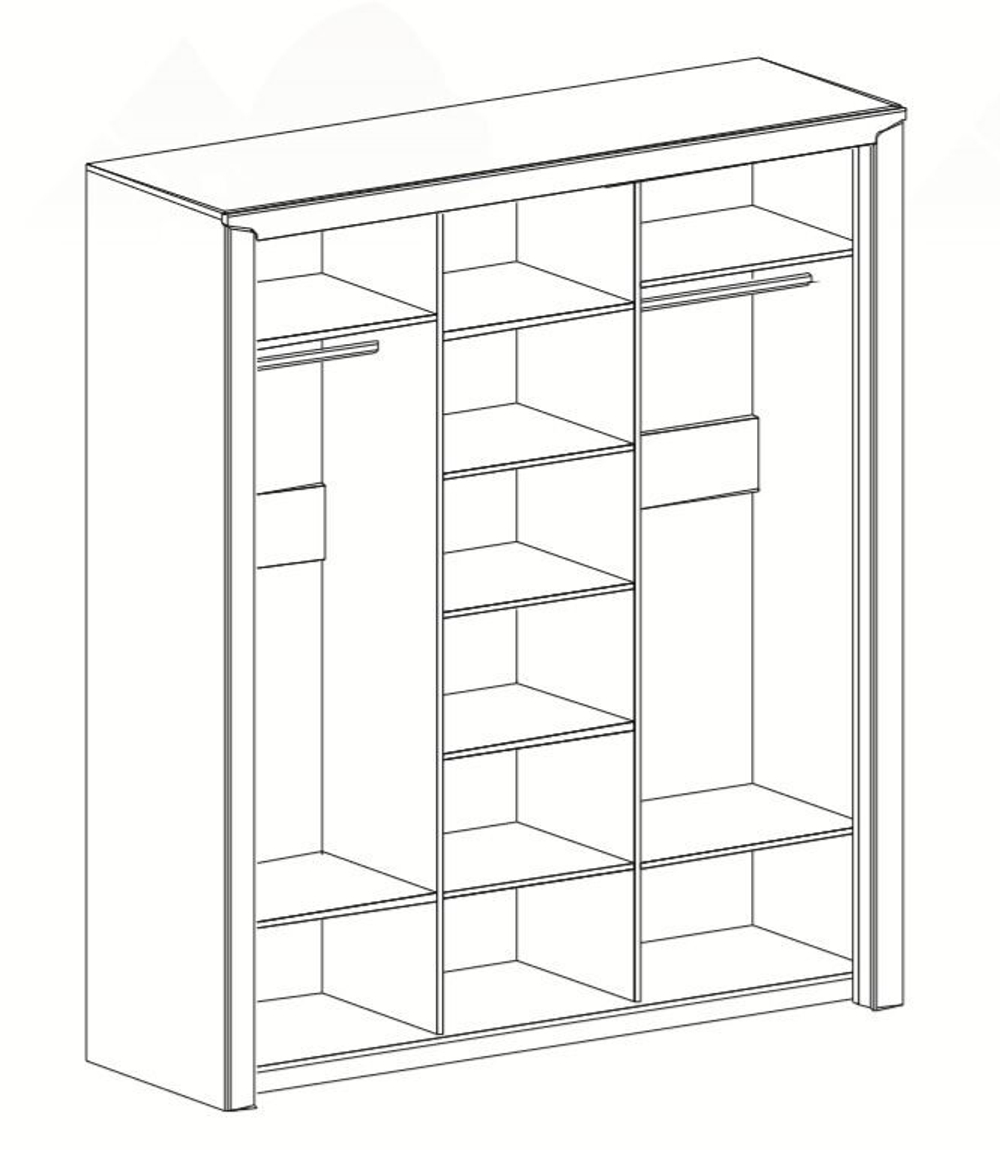 Шкаф 3 дв. с раздвижными дверями "Соренто" спальня Дуб бонифаций