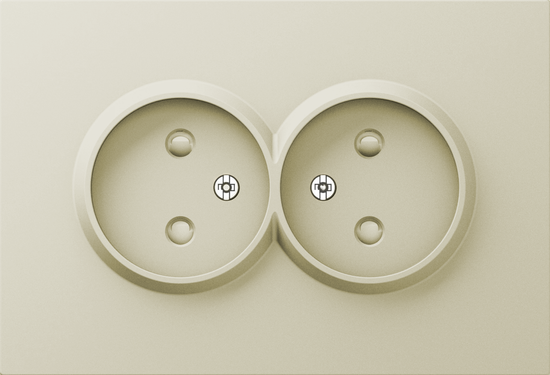 Накладка для розетки 2-й без заземления,  со шторками 16A 250 В~,  шампань,  серия A07