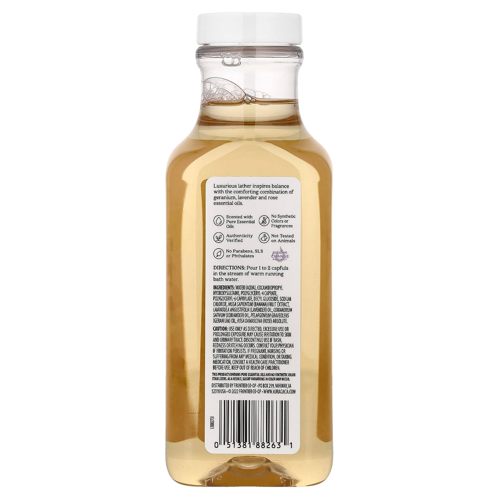 Aura Cacia, пена для ванн с ароматерапевтическими свойствами, герань, 384 мл (13 жидк. унций)