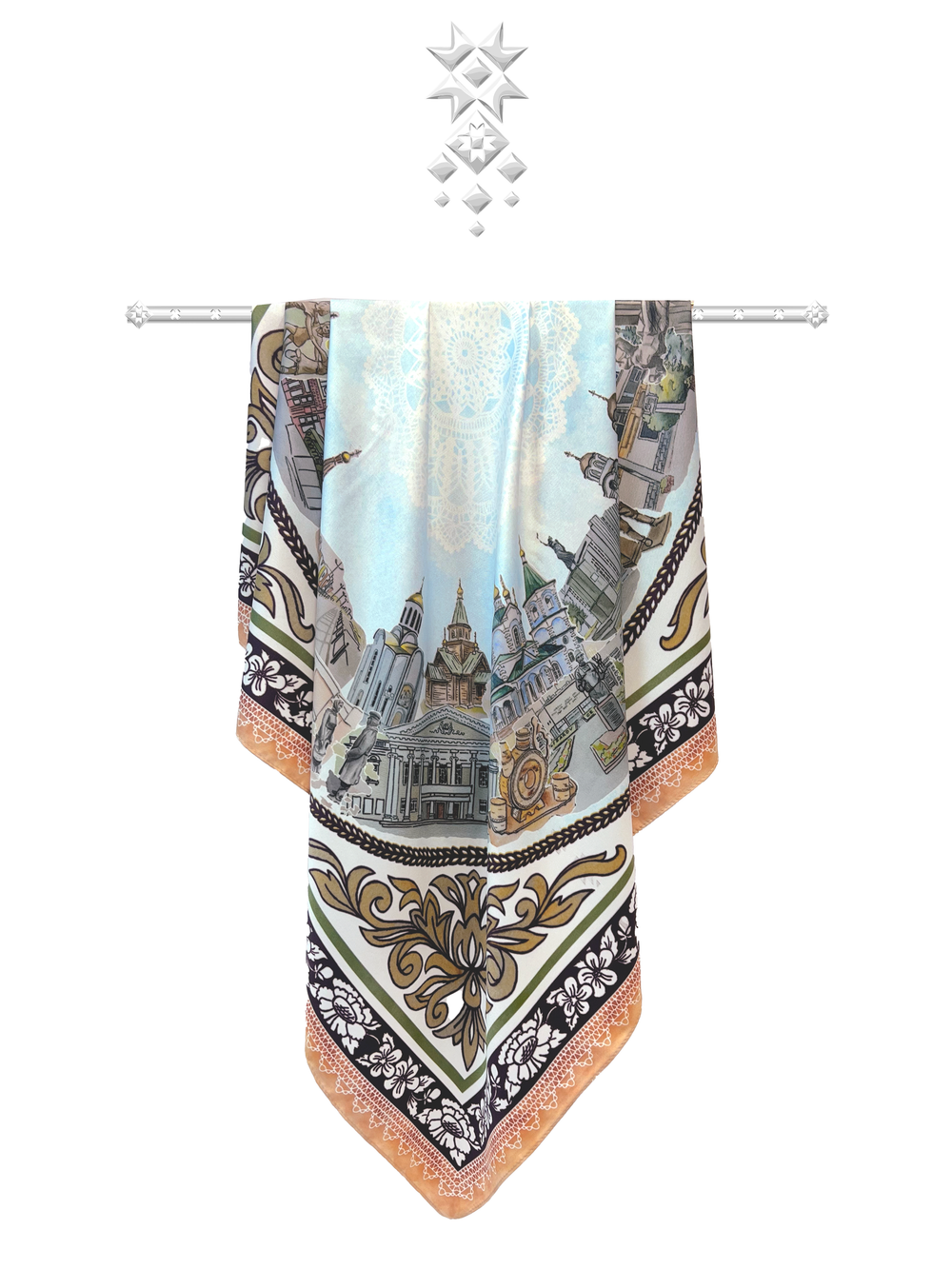 Платок «Связь времен» персиковый
