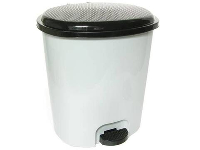 Ведро 12л с педалью, светло-серый/черный