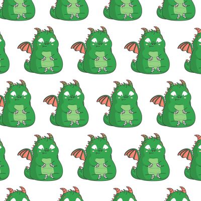 green baby dragons pattern01