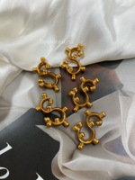 Пуговицы Скиап. "S" с резьбой античное золото