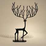Декор Олень, черный металл 36см