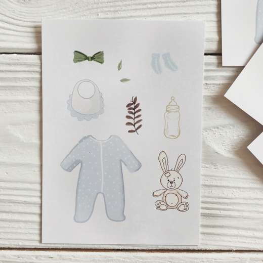 Открытка "Baby boy" ,  7,4 × 10,5 см