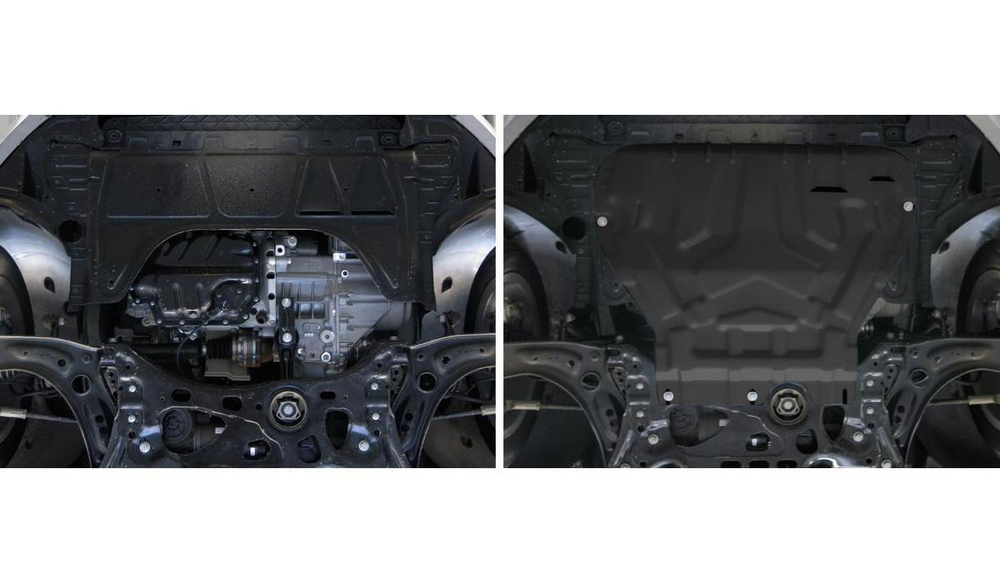 Защита картера и КПП AutoMax для Skoda Octavia A7 (V - 1.4; 1.6; 1.8) (без Webasto) 2013-2017/Skoda Octavia A7 рестайлинг (V - 1.4; 1.6; 1.8) 2017-2020, сталь 1.4 мм, с крепежом, штампованная, AM.5111.1