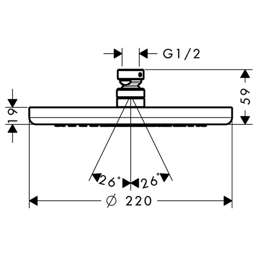 Верхний душ Hansgrohe Croma 26464000  220 Air 1jet