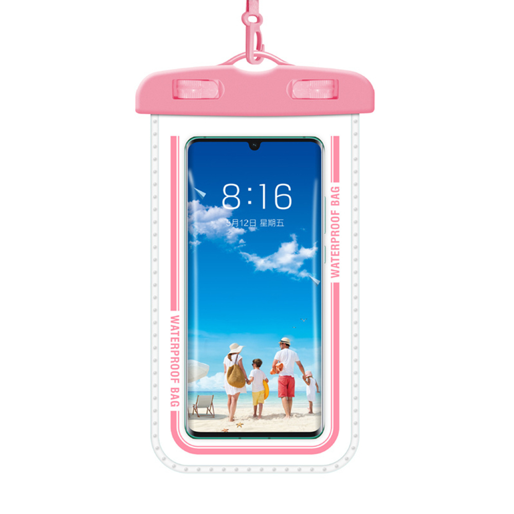 Универсальный водонепроницаемый чехол для смартфона размером до 7.2 дюйма, розовый цвет