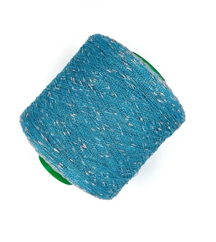 Люрексовые шишибрики на хлопке, 1000 м в 100 г, лазурь