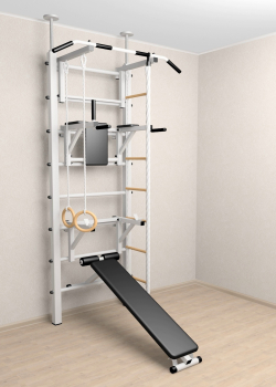 Шведская стенка Sv Sport враспор (Турник стандарт/Брусья/Стойка/Скамья/Канат/Кольца/Лестница)