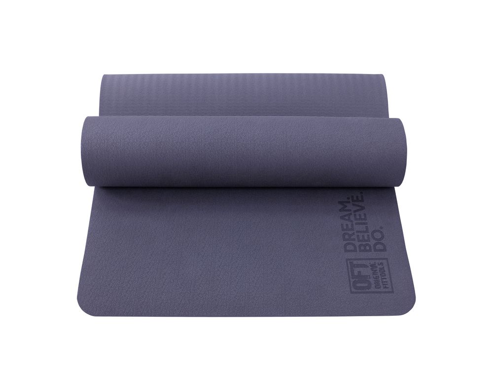 Коврик для йоги и фитнеса 185 х 80 см толщина 8 мм TPE лиловый