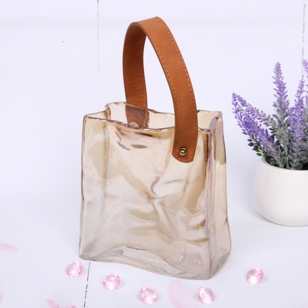 Ваза стеклянная «Молли» 14*17см оранжевая