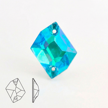 Пришивные стеклянные стразы (Lake Blue AB) Cosmic