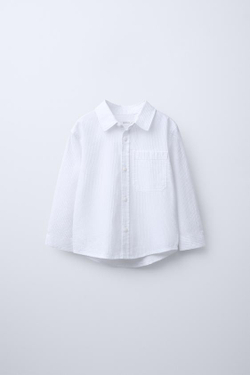 ZARA РУБАШКА В ПОЛОСКУ, БЕЛЫЙ