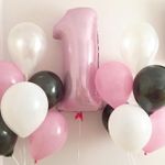 Шар (40"/102 см) Цифра, 1, Розовый, в упаковке