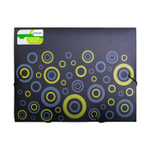 Папка на резинке Alingar, A4, 240х330х33 мм, 600 мкм, черная, матов. с цветным рисунком, "Black C"