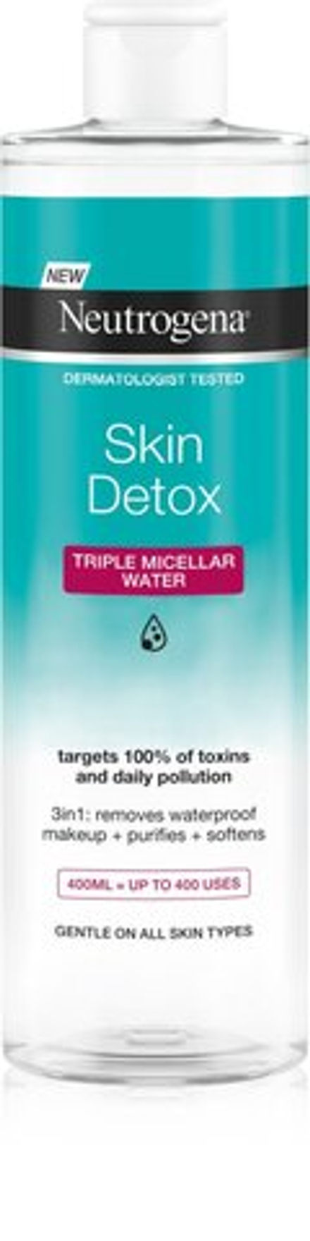 Neutrogena Skin Detox - мицеллярная очищающая вода для водостойкого макияжа /   400  ml  / GTIN 3574661489582