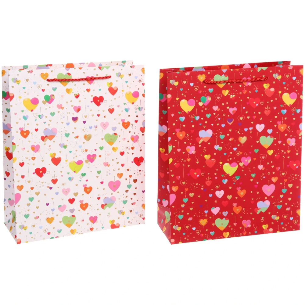 Пакет подарочный «Сердечки» 26*32*10 см
