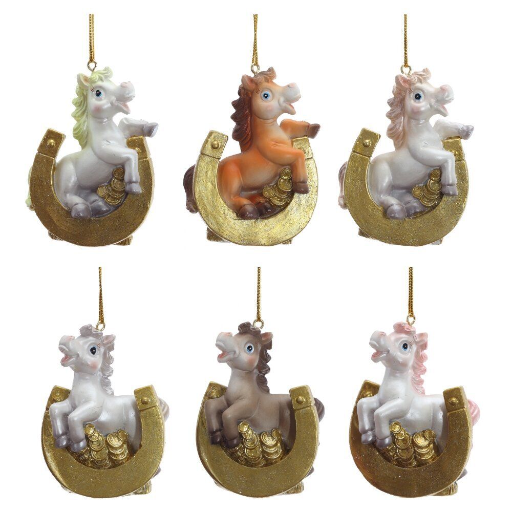 GAEM Фигурка декоративная подвесная "Лошадка", L5 W3 H7,5 см, 6в.