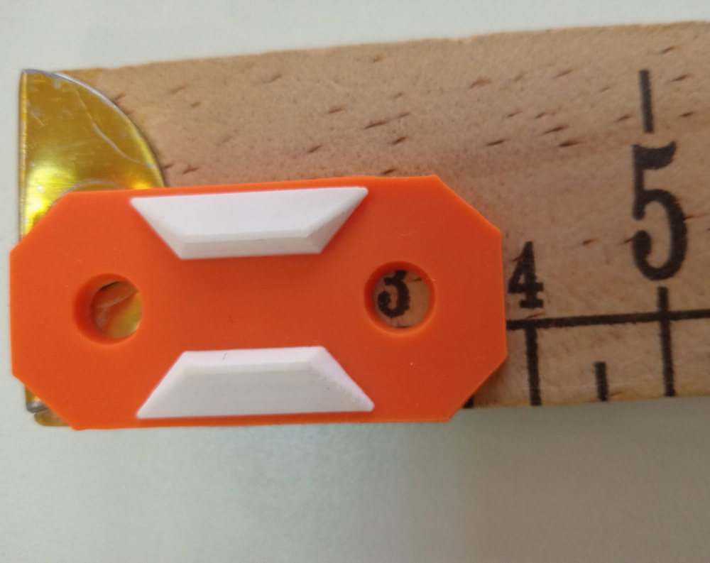 Нашивка под шнур силикон двойная. Цвет- Оранж неон