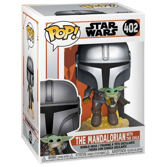 Фигурка Funko POP! Bobble Star Wars Mandalorian Mandalorian with The Child (402) 50959 / Фигурка по мотивам сериала "Мандалорец", Мандалорец с Грогу
