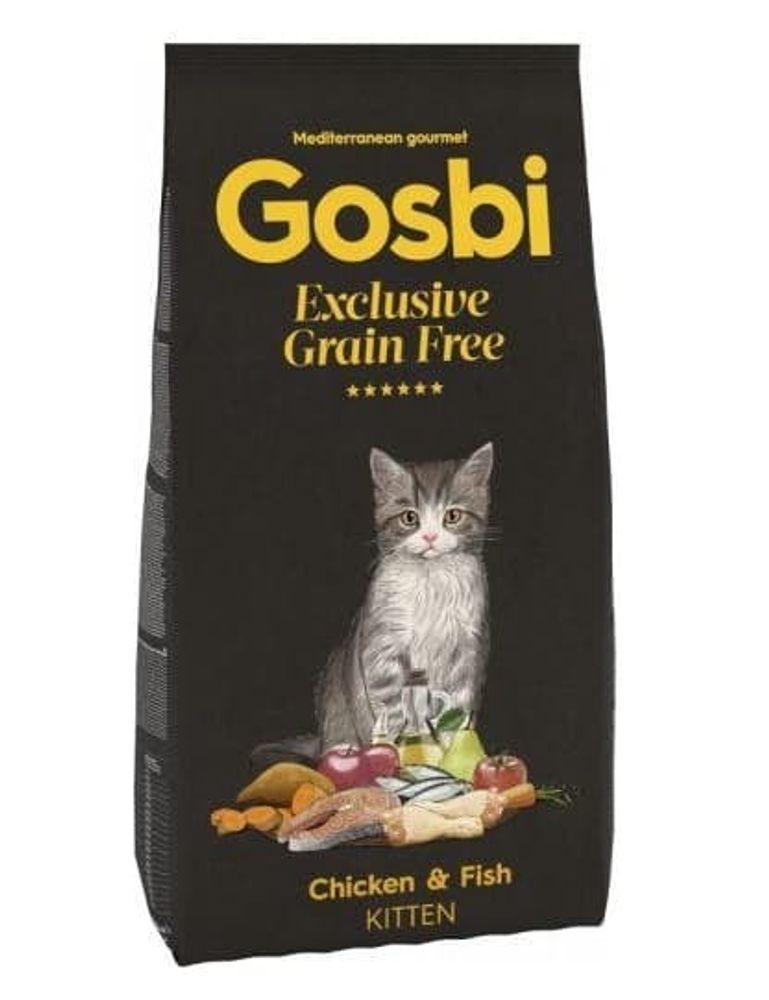 GOSBI CAT EXCLUSIVE GRAIN FREE KITTEN CHICKEN &amp; FISH корм для котят 2 кг