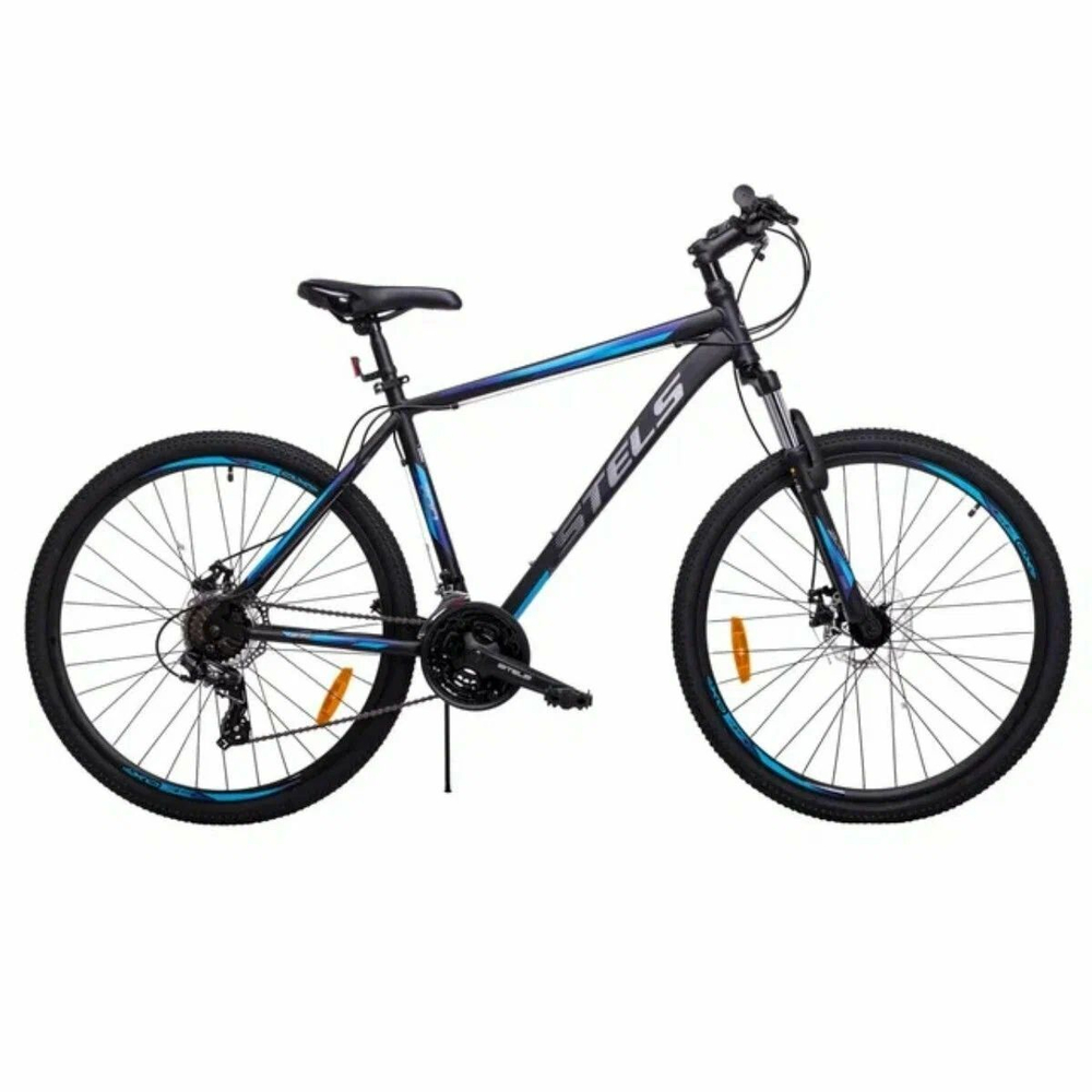 Велосипед 27.5" Stels Navigator-700 MD р.19" черный/голубой