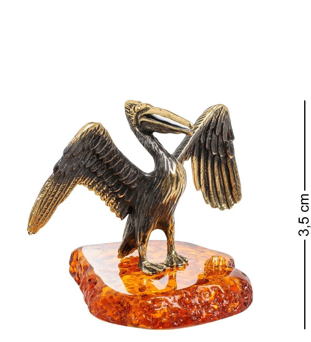 Народные промыслы AM-1474 Фигурка «Пеликан» (латунь, янтарь)