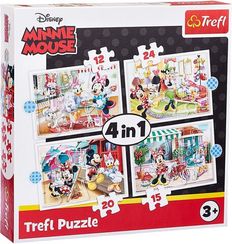 Puzzle "4in1 (12, 15, 20, 24)" - Minnie with friends / Disney Minnie
