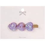 Зажим для волос 1шт на блистере «ЛАВАНДА», сердечки, цвет сиреневый, 6*1.5см