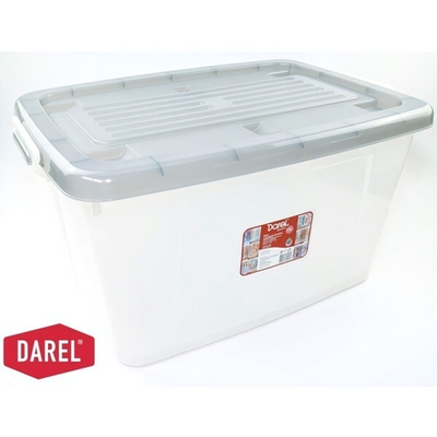 Ящик с крышкой DARELBOX 75л на колесах 700*500*380 серый