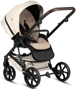 Детская коляска Tutis Viva 6 Plus Leather 3 в 1 с автокреслом Elo Lux EduSky Black 1612086 Vanilla