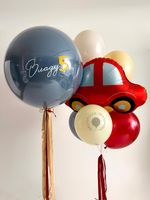 Воздушные шары на 5 лет с машинкой №8909