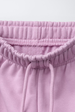 ZARA БРЮКИ WIDE LEG С НАДПИСЬЮ, РОЗОВЫЙ