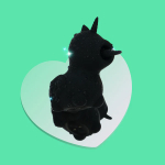 Черный клиторальный вибромассажер 11см со стимуляцией язычком Длинный язык Unihorn Wild Spirit UNIWS