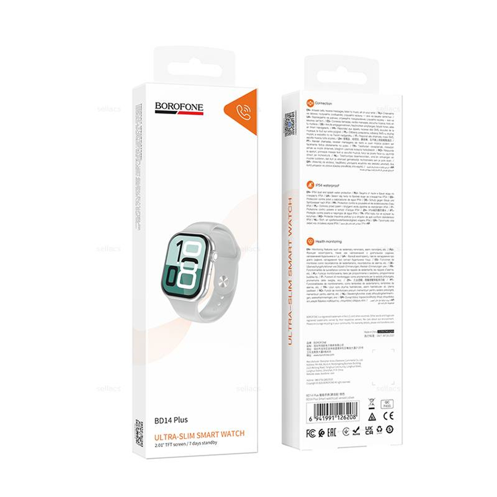 Borofone BD14 Plus смарт часы (поддержка звонков) (silver)
