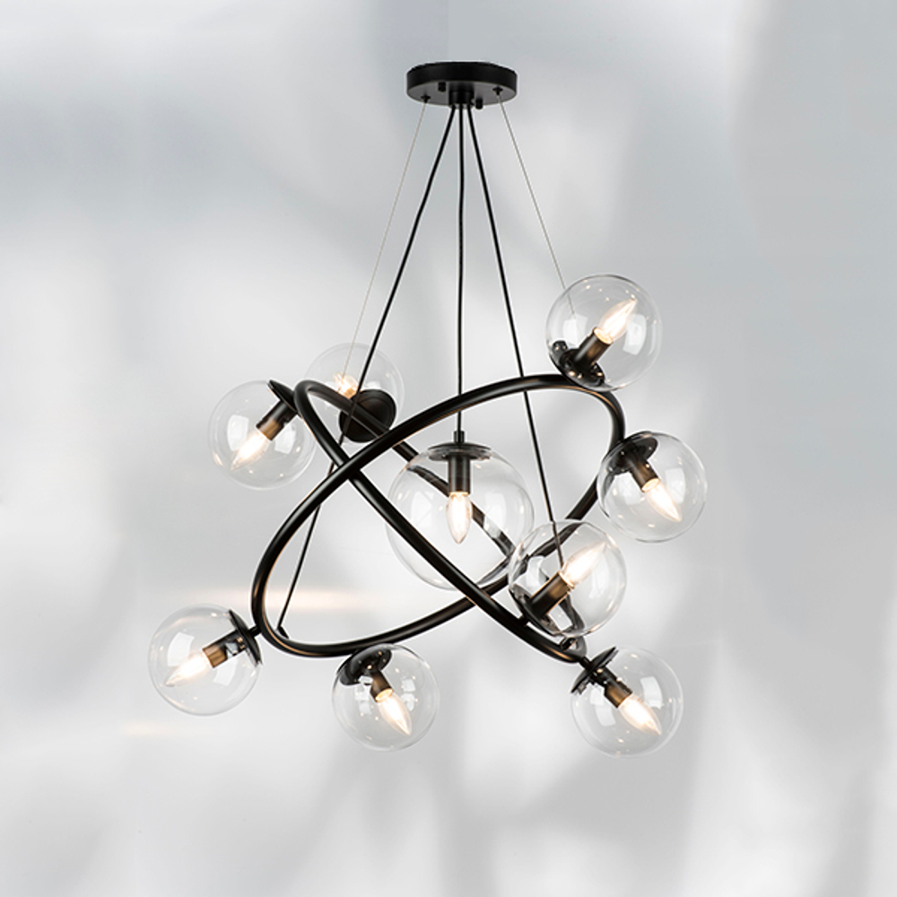 815390 Люстра CROCO 9х40W E14 ЧЕРНЫЙ МАТОВЫЙ