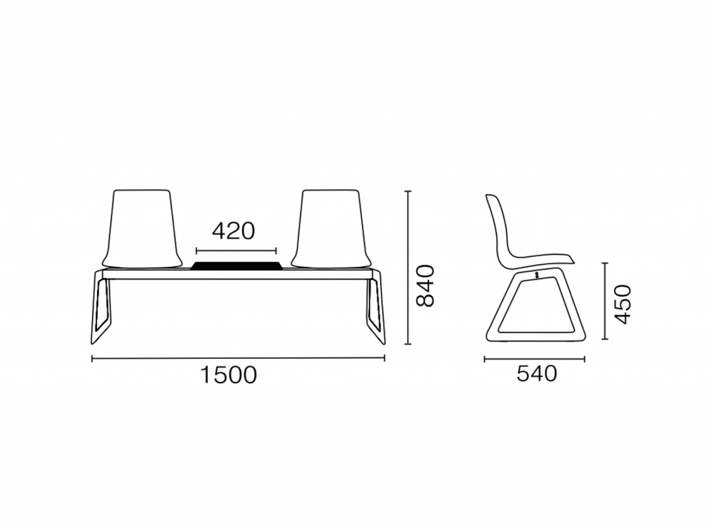 Система с двумя сиденьями и столиком Papatya X-Treme Bench