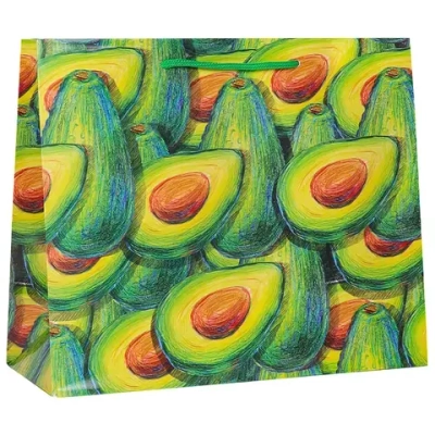 Пакет подарочный «Свежий авокадо» с глянц. лам. (горизонтальный) 32х26х12 см