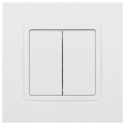 14-1104-01 ЭРА Выключатель двойной, 10АХ-250В, IP20, Эра Elegance, белый
